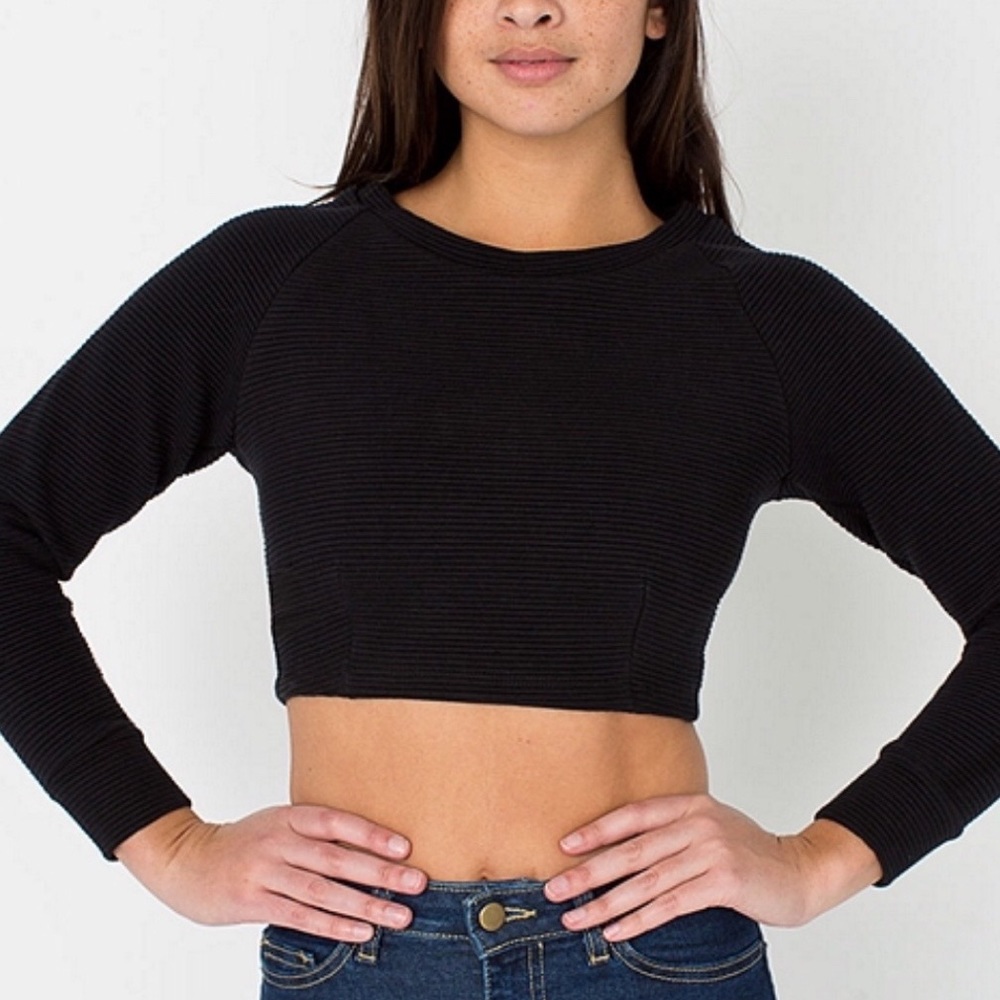 AMERICAN APPAREL | Black Longsleeve Crop